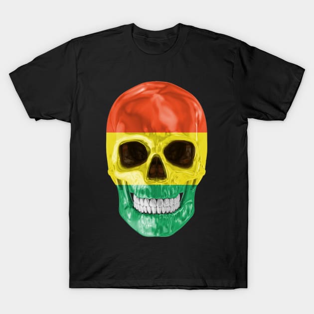 Bolivia Flag Skull - Gift for Bolivian With Roots From Bolivia T-Shirt by Country Flags